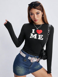 Thumbnail for I Love Me Graphic Long Sleeve Tee