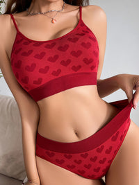 Thumbnail for Women's Love Thin Strap Adjustable Seamless Underwear Set