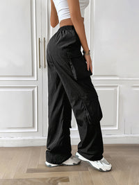 Thumbnail for Women's Casual Solid Color Multi-Pocket Pants