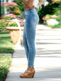 Thumbnail for Women's Distressed Skinny Jeans