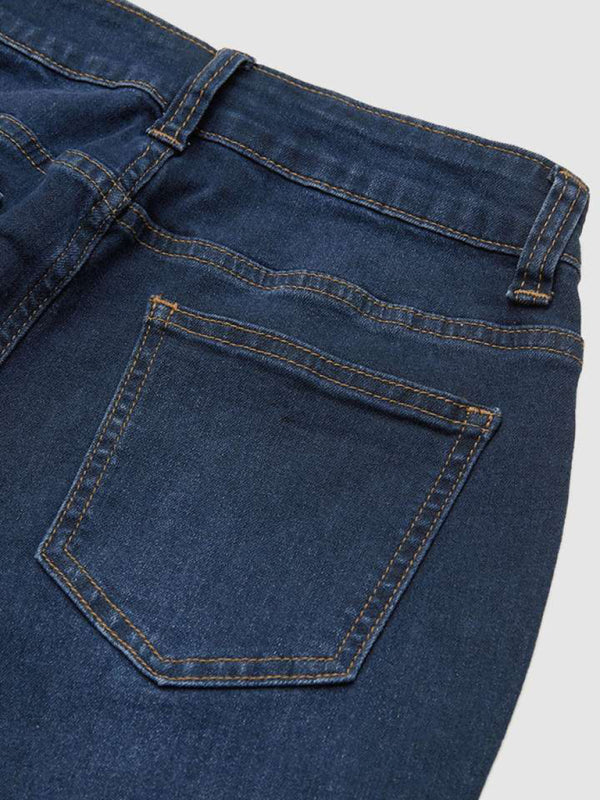 Women's Stretch Spliced High Waist Flared Denim Jeans