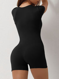 Thumbnail for Women's Squareneck Short Sleeve Active Shorts Jumpsuit