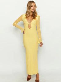 Thumbnail for Women's Hollow Out Mesh Convertable Maxi Dress