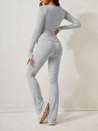 Thumbnail for Women's Casual Solid Color Fashion Slim Long Sleeve Set