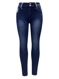 Thumbnail for Women's High Waist Contrast Color Skinny Jeans