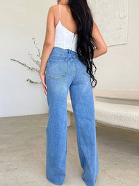Thumbnail for Women's Distressed Wide Leg Jeans