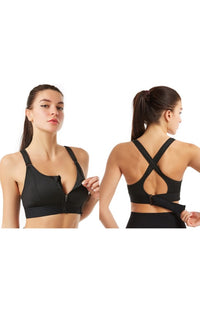 Thumbnail for Women's Adjustable Front Zip Sports Bra