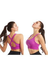 Thumbnail for Women's Adjustable Front Zip Sports Bra