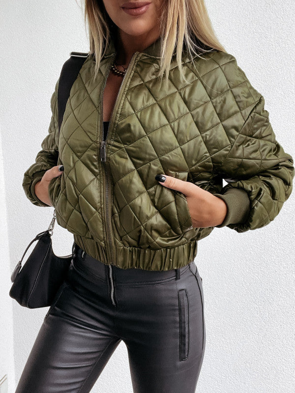 Quilted Short Bomber Jacket